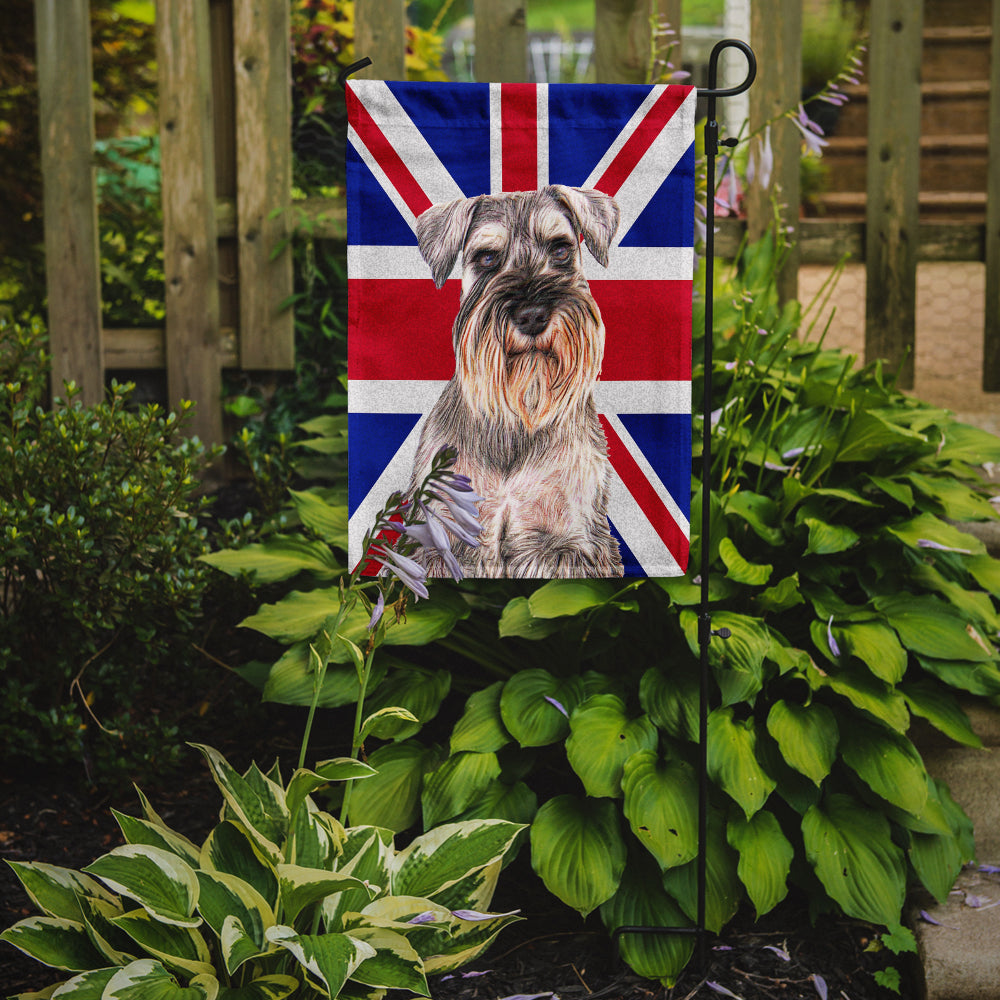 Schnauzer with English Union Jack British Flag Garden Flag Mailbox Decorative Yard Banner Outside Patio Artwork for Flower Beds, Garden Size, Multicolor