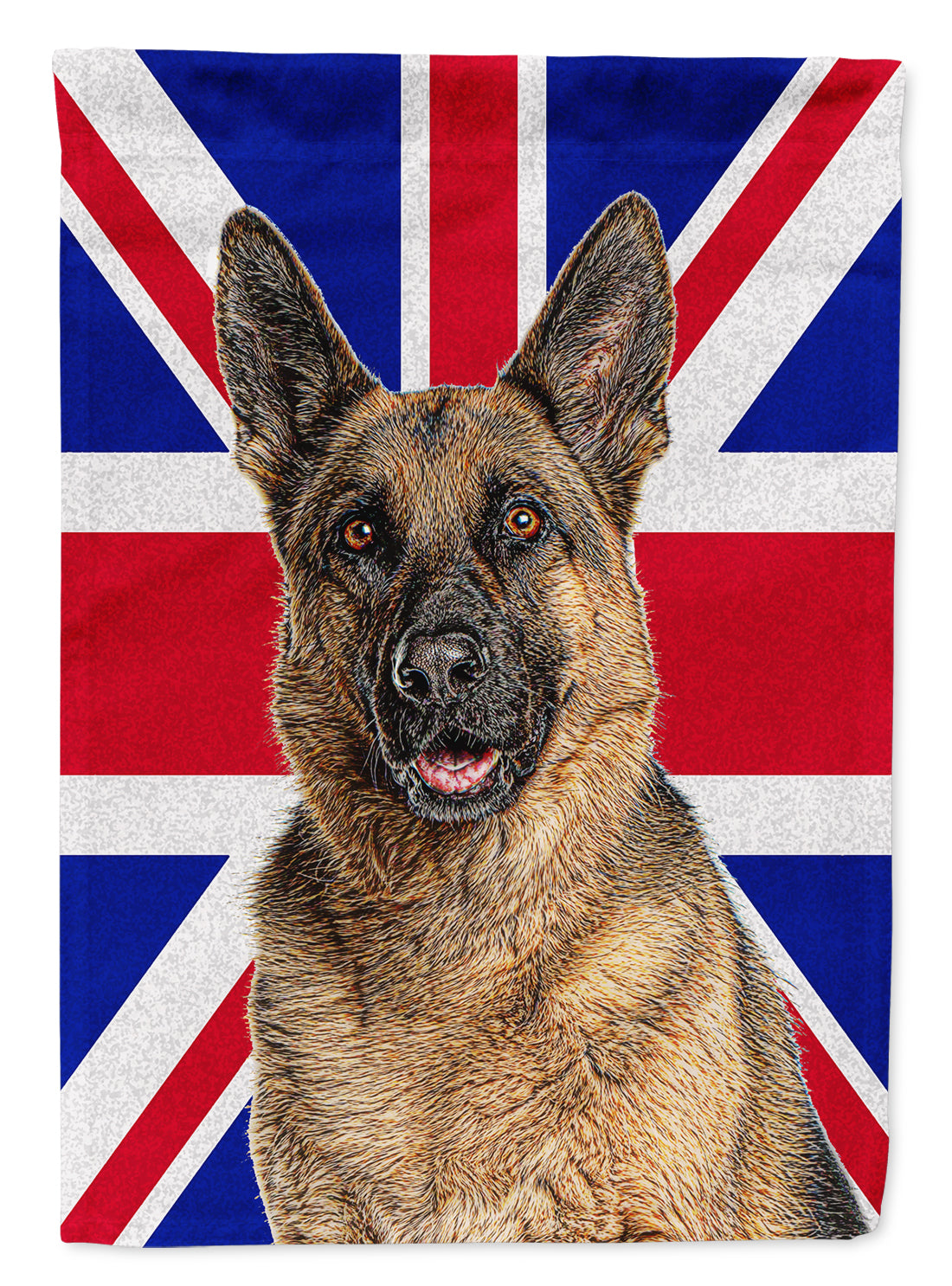 German Shepherd with English Union Jack British Flag Garden Flag Mailbox Decorative Yard Banner Outside Patio Artwork for Flower Beds, Garden Size, Multicolor