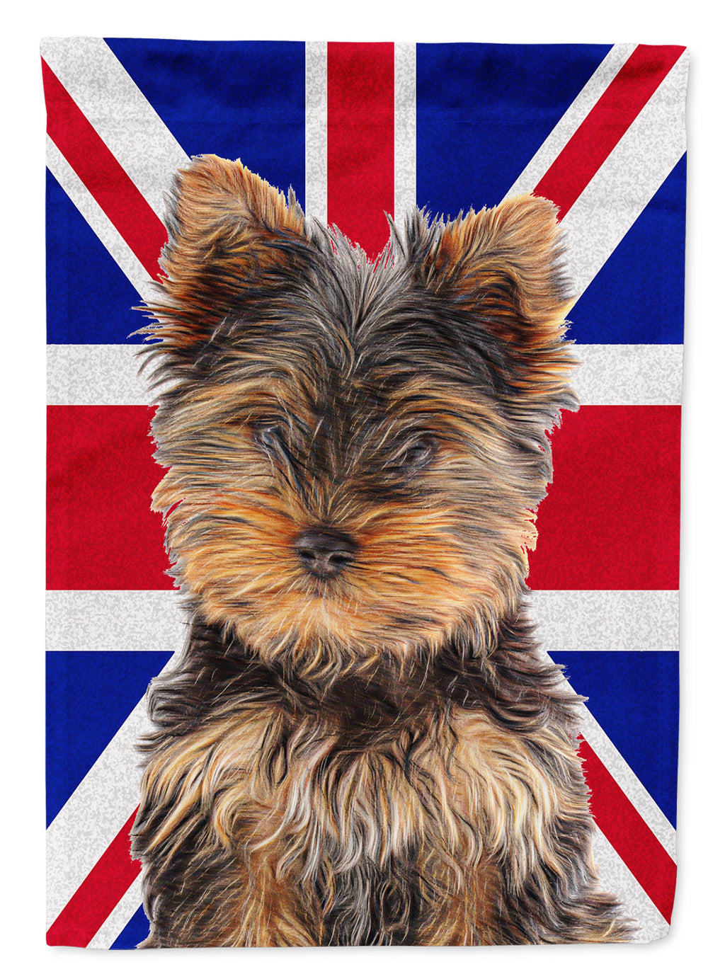 Yorkie Puppy / Yorkshire Terrier with English Union Jack British Flag Garden Flag Mailbox Decorative Yard Banner Outside Patio Artwork for Flower Beds, Garden Size, Multicolor