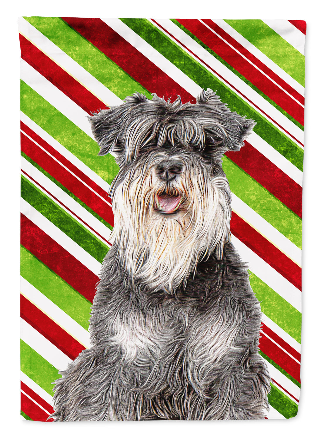 Candy Cane Holiday Christmas Schnauzer Garden Flag Mailbox Decorative Yard Banner Outside Patio Artwork for Flower Beds, Garden Size, Multicolor
