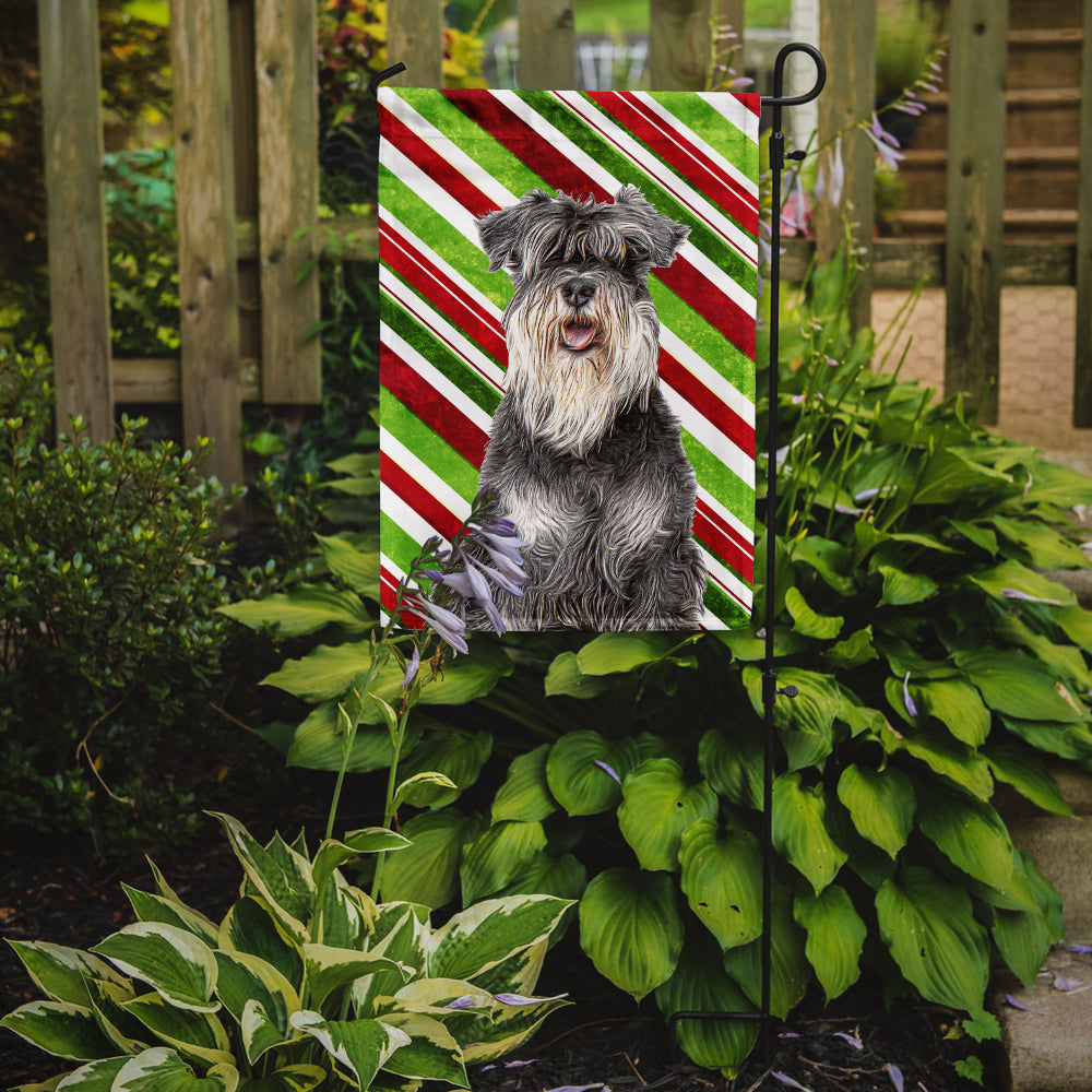 Candy Cane Holiday Christmas Schnauzer Garden Flag Mailbox Decorative Yard Banner Outside Patio Artwork for Flower Beds, Garden Size, Multicolor