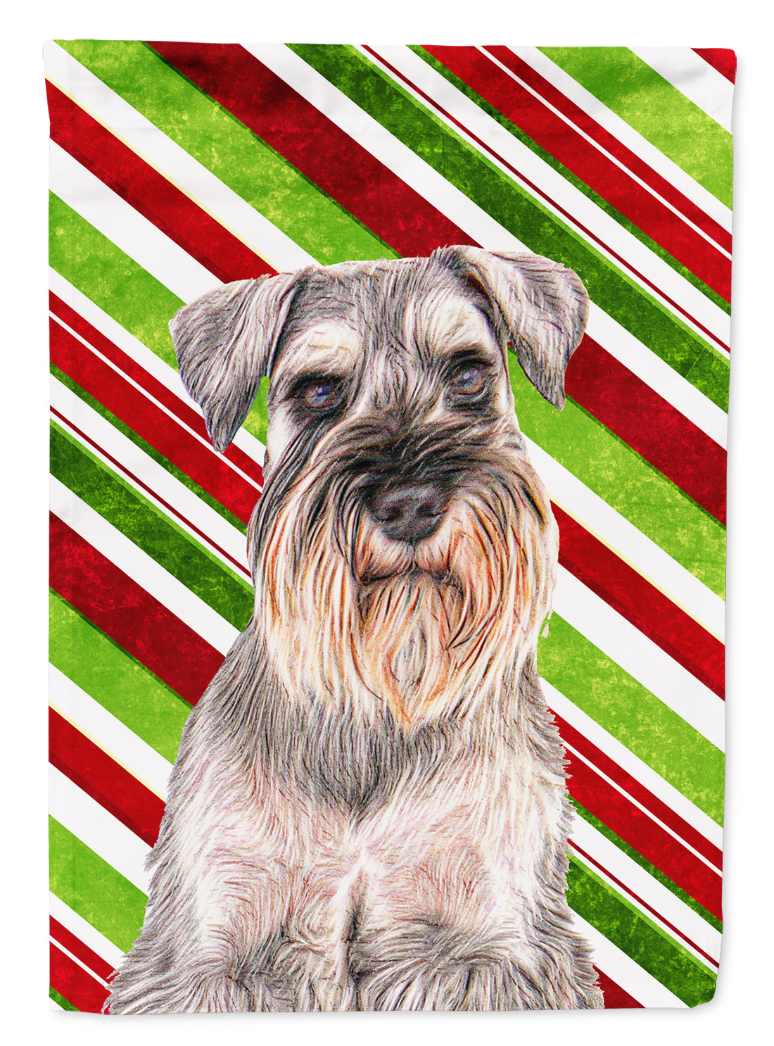 Candy Cane Holiday Christmas Schnauzer Garden Flag Mailbox Decorative Yard Banner Outside Patio Artwork for Flower Beds, Garden Size, Multicolor