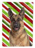 Candy Cane Holiday Christmas German Shepherd Garden Flag Mailbox Decorative Yard Banner Outside Patio Artwork for Flower Beds, Garden Size, Multicolor