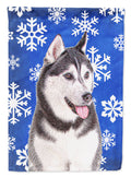 Winter Snowflakes Holiday Alaskan Malamute Garden Flag Mailbox Decorative Yard Banner Outside Patio Artwork for Flower Beds, Garden Size, Multicolor