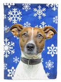 Winter Snowflakes Holiday Jack Russell Terrier Garden Flag Mailbox Decorative Yard Banner Outside Patio Artwork for Flower Beds, Garden Size, Multicolor