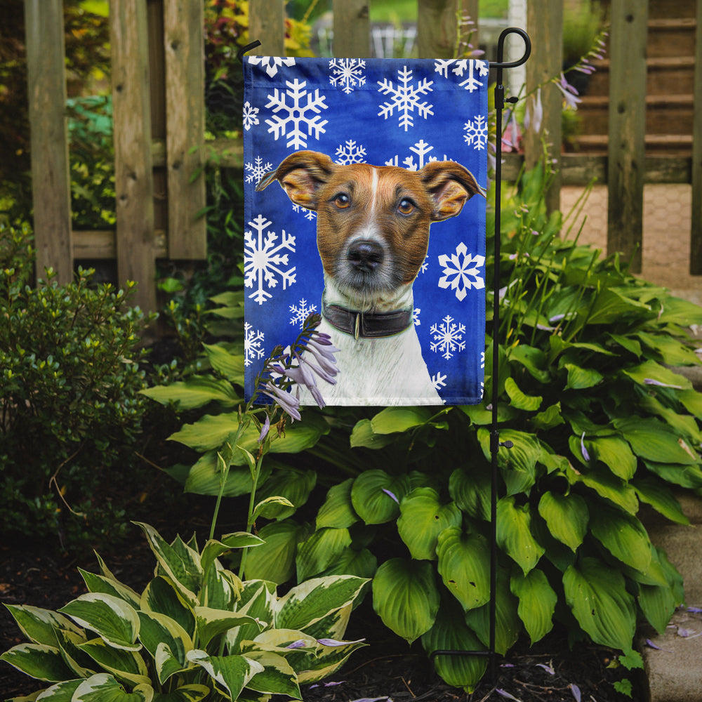 Winter Snowflakes Holiday Jack Russell Terrier Garden Flag Mailbox Decorative Yard Banner Outside Patio Artwork for Flower Beds, Garden Size, Multicolor