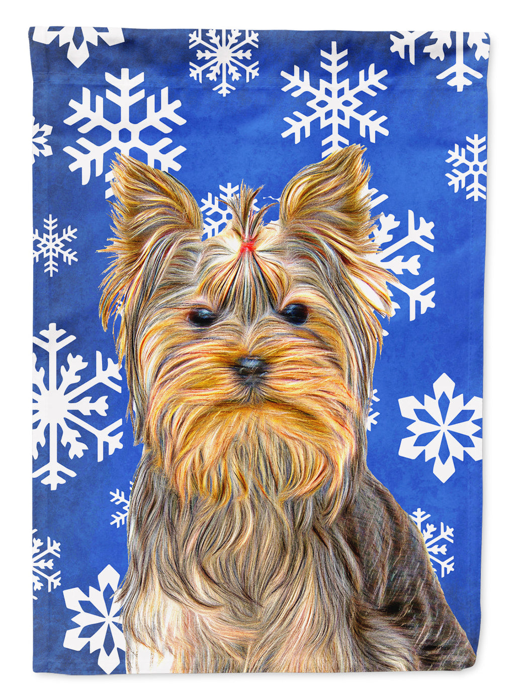 Winter Snowflakes Holiday Yorkie / Yorkshire Terrier Garden Flag Mailbox Decorative Yard Banner Outside Patio Artwork for Flower Beds, Garden Size, Multicolor