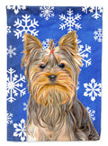 Winter Snowflakes Holiday Yorkie / Yorkshire Terrier Garden Flag Mailbox Decorative Yard Banner Outside Patio Artwork for Flower Beds, Garden Size, Multicolor