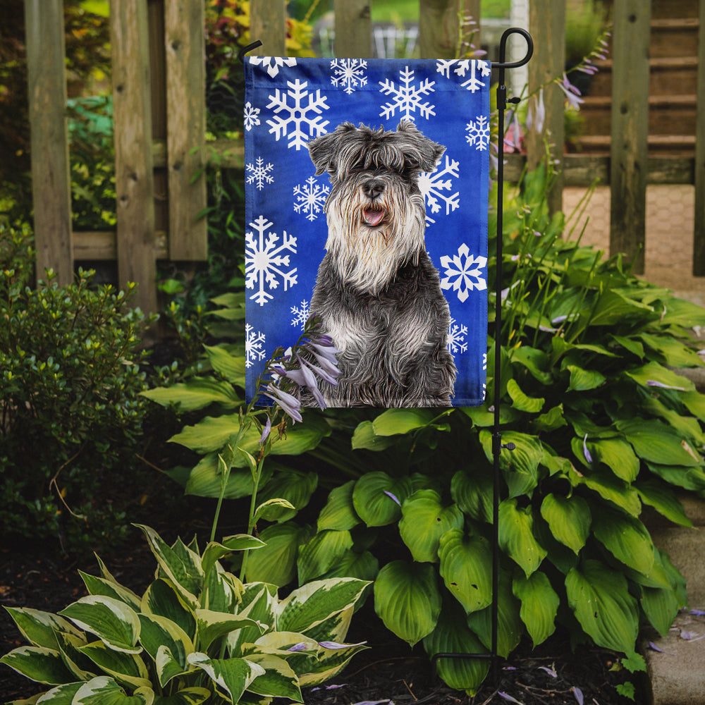Winter Snowflakes Holiday Schnauzer Garden Flag Mailbox Decorative Yard Banner Outside Patio Artwork for Flower Beds, Garden Size, Multicolor