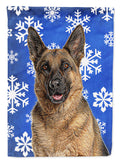Winter Snowflakes Holiday German Shepherd Garden Flag Mailbox Decorative Yard Banner Outside Patio Artwork for Flower Beds, Garden Size, Multicolor