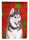 Red Snowflakes Holiday Christmas  Alaskan Malamute Garden Flag Mailbox Decorative Yard Banner Outside Patio Artwork for Flower Beds, Garden Size, Multicolor