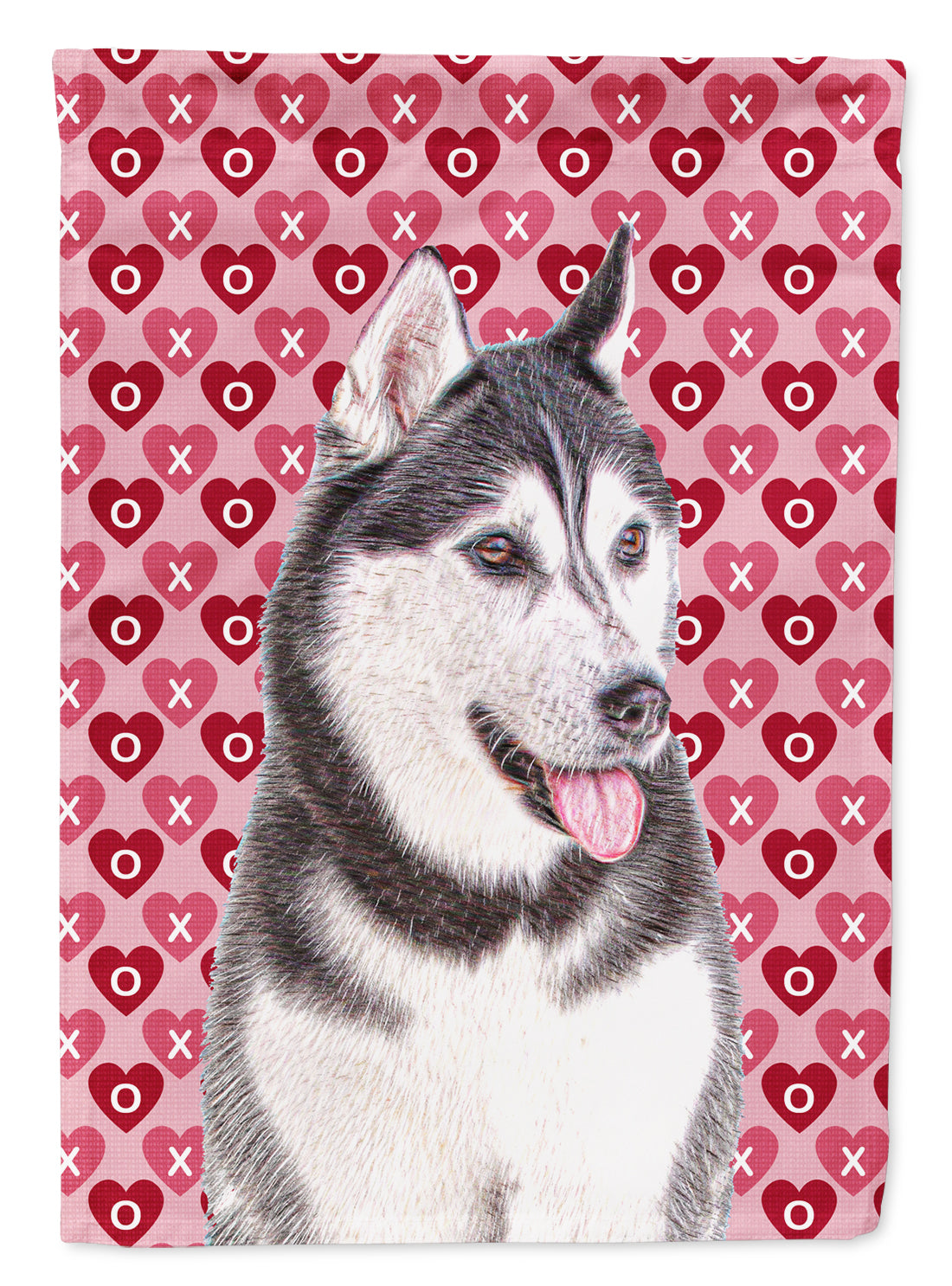 Hearts Love and Valentine's Day Alaskan Malamute Garden Flag Mailbox Decorative Yard Banner Outside Patio Artwork for Flower Beds, Garden Size, Multicolor