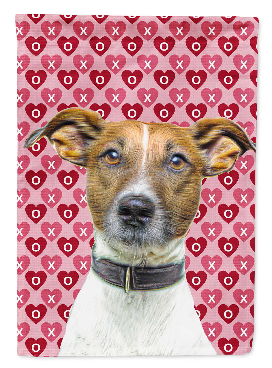 Hearts Love and Valentine's Day Jack Russell Terrier Garden Flag Mailbox Decorative Yard Banner Outside Patio Artwork for Flower Beds, Garden Size, Multicolor