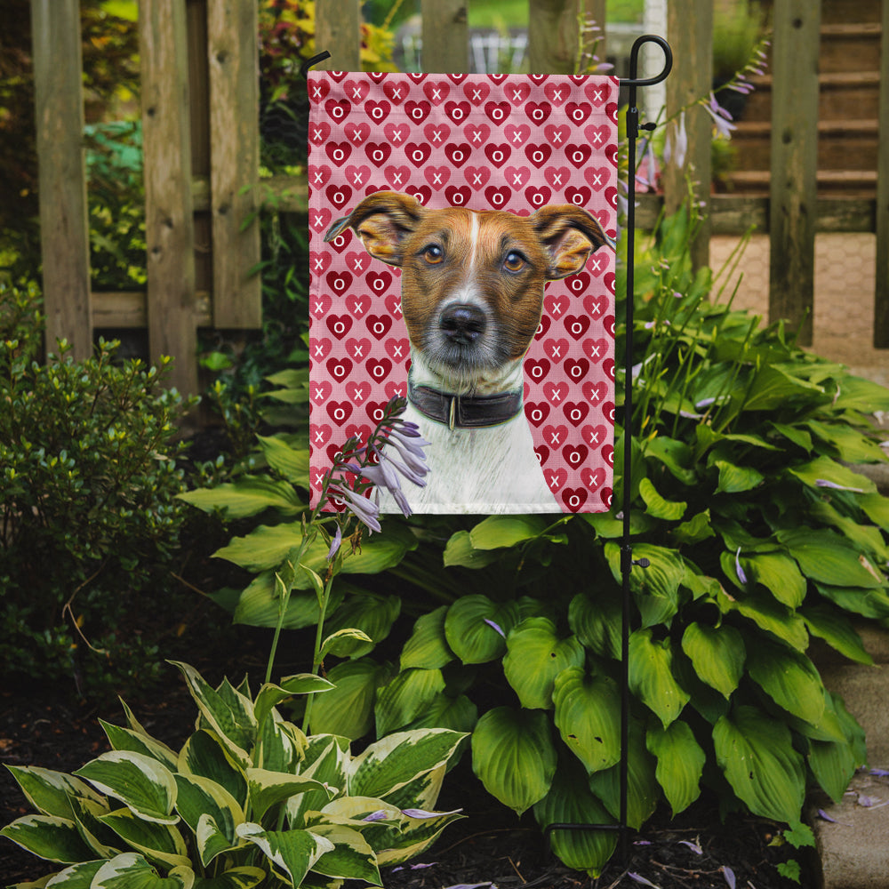 Hearts Love and Valentine's Day Jack Russell Terrier Garden Flag Mailbox Decorative Yard Banner Outside Patio Artwork for Flower Beds, Garden Size, Multicolor