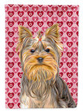 Hearts Love and Valentine's Day Yorkie / Yorkshire Terrier Garden Flag Mailbox Decorative Yard Banner Outside Patio Artwork for Flower Beds, Garden Size, Multicolor