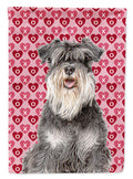 Hearts Love and Valentine's Day Schnauzer Garden Flag Mailbox Decorative Yard Banner Outside Patio Artwork for Flower Beds, Garden Size, Multicolor
