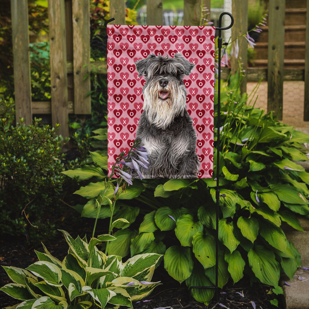 Hearts Love and Valentine's Day Schnauzer Garden Flag Mailbox Decorative Yard Banner Outside Patio Artwork for Flower Beds, Garden Size, Multicolor