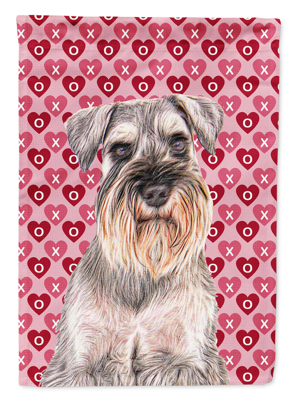 Hearts Love and Valentine's Day Schnauzer Garden Flag Mailbox Decorative Yard Banner Outside Patio Artwork for Flower Beds, Garden Size, Multicolor