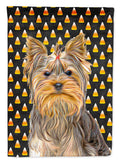 Candy Corn Halloween Yorkie / Yorkshire Terrier Garden Flag Mailbox Decorative Yard Banner Outside Patio Artwork for Flower Beds, Garden Size, Multicolor