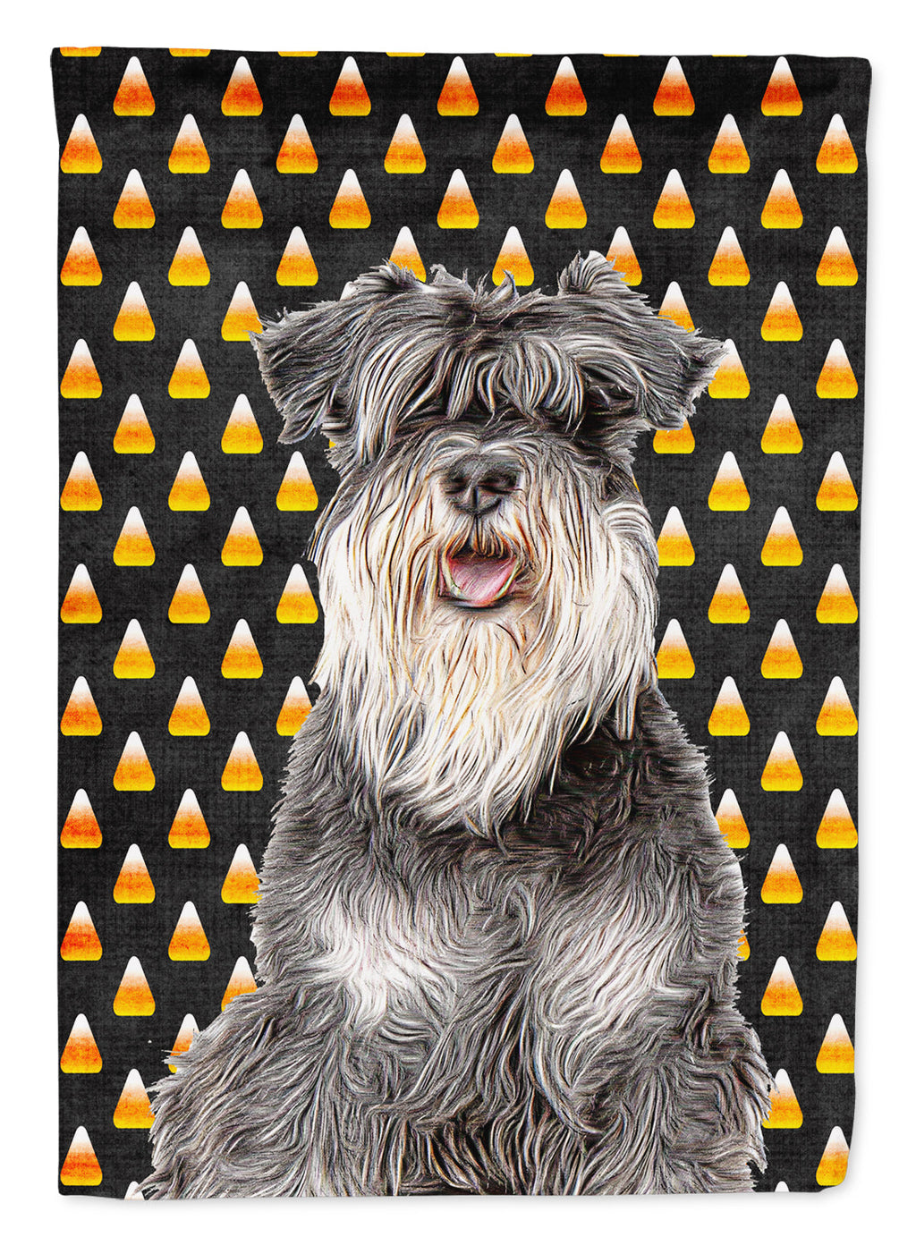 Candy Corn Halloween Schnauzer Garden Flag Mailbox Decorative Yard Banner Outside Patio Artwork for Flower Beds, Garden Size, Multicolor