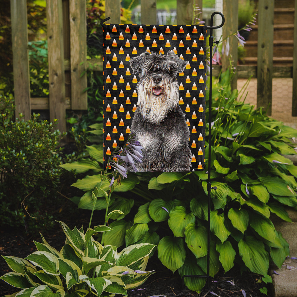 Candy Corn Halloween Schnauzer Garden Flag Mailbox Decorative Yard Banner Outside Patio Artwork for Flower Beds, Garden Size, Multicolor