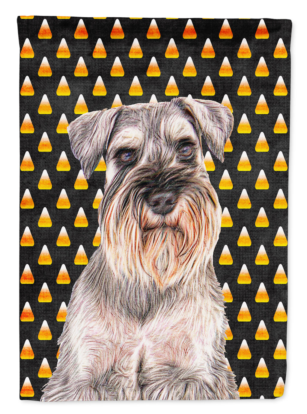 Candy Corn Halloween Schnauzer Garden Flag Mailbox Decorative Yard Banner Outside Patio Artwork for Flower Beds, Garden Size, Multicolor