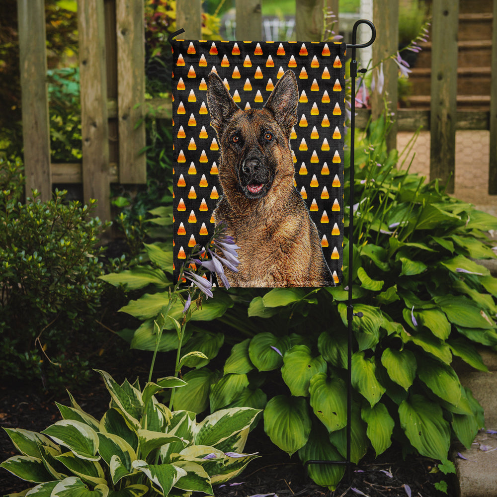 Candy Corn Halloween German Shepherd Garden Flag Mailbox Decorative Yard Banner Outside Patio Artwork for Flower Beds, Garden Size, Multicolor