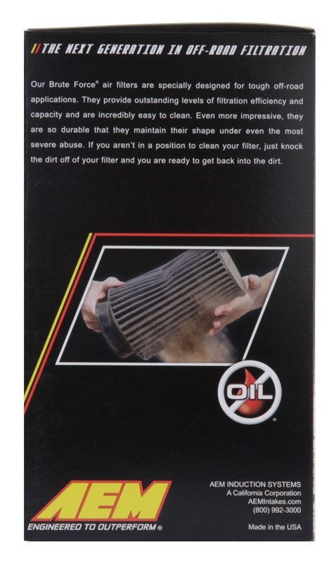 AEM Induction AEM Dryflow 3in. X 9in. Round Tapered Air Filter 21-2039BF