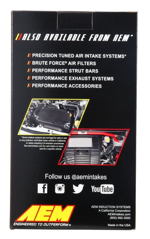 AEM Induction DryFlow Air Filter AIP21-2157DK