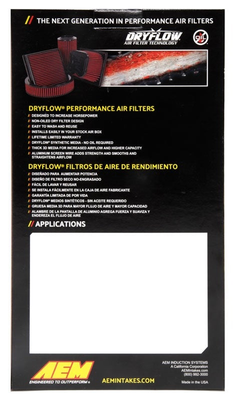 AEM Induction DryFlow Air Filter 81-  Nissan 3.5L AIP28-20031