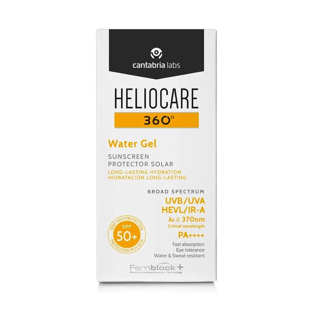 Heliocare 360 Water Gel SPF 50+ Moisturizing Sunscreen Gel for All Skin Types - Broad Spectrum Protection, Anti-Aging Benefits