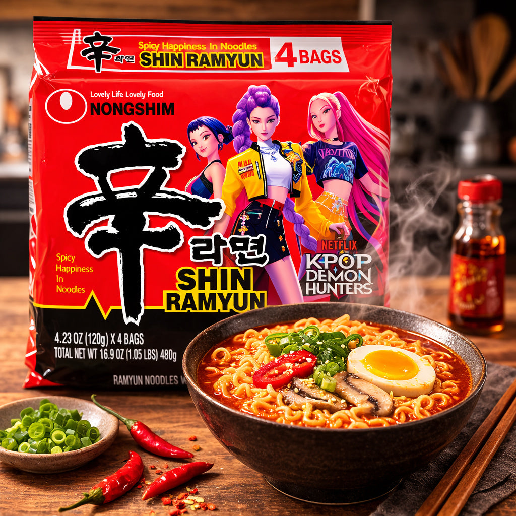 Kpop Demon Hunters Premium Shin Original Ramyun Noodle Soup - Bag of 4 (120g)