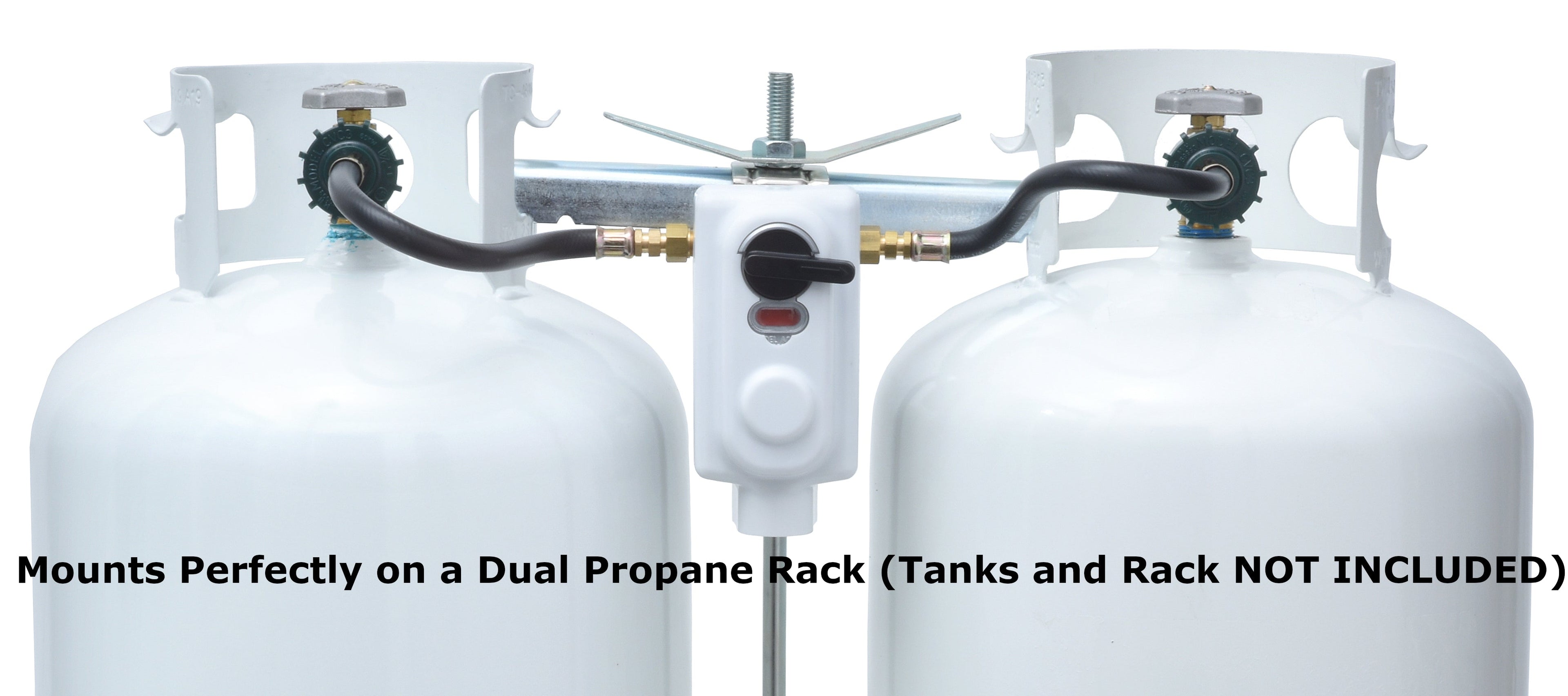 Flame King 2-Stage Auto Changeover LP Propane Gas Regulator with Two 18-inch Pigtails for RVs, Vans, Trailers