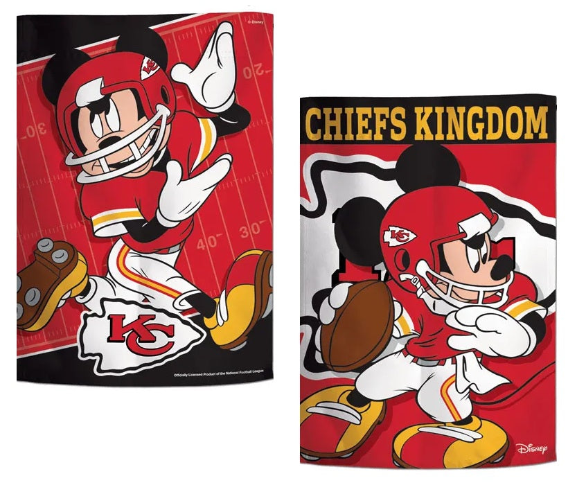 Kansas City Chiefs 2 Sided Mickey Mouse Garden Flag