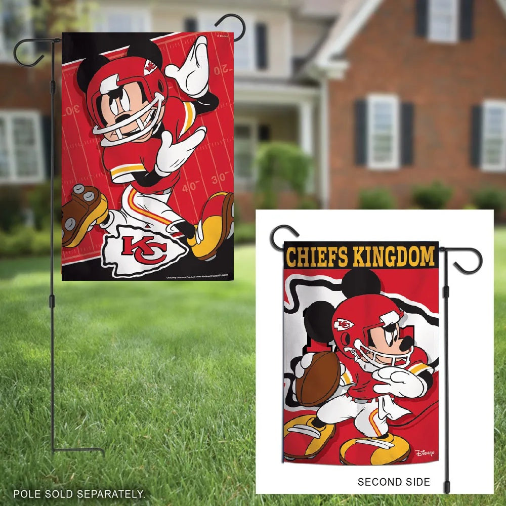 Kansas City Chiefs 2 Sided Mickey Mouse Garden Flag