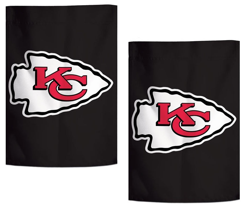 Kansas City Chiefs Garden Flag 2 Sided Black