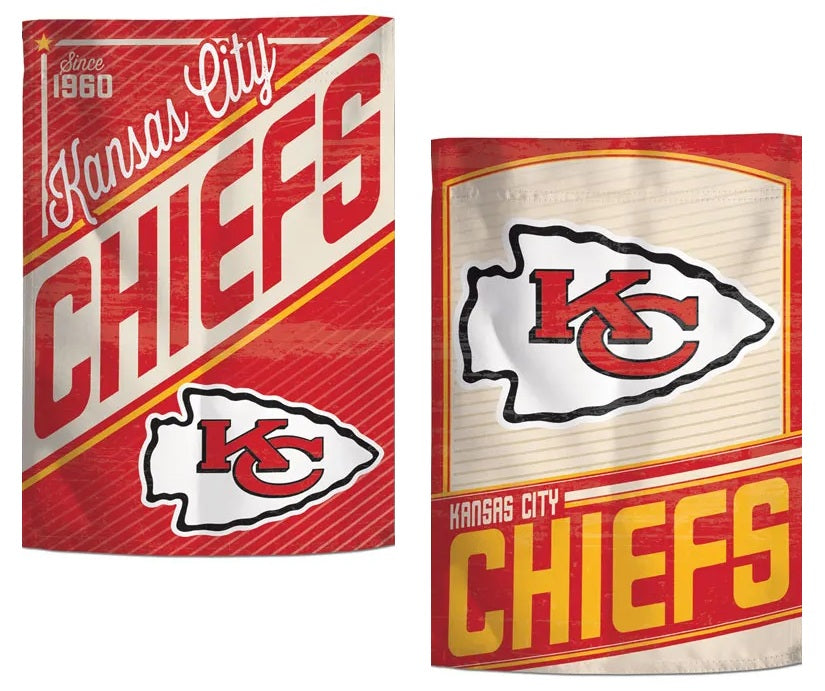 Kansas City Chiefs Garden Flag 2 Sided Retro Classic Logo