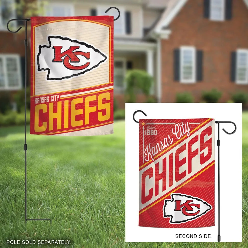 Kansas City Chiefs Garden Flag 2 Sided Retro Classic Logo