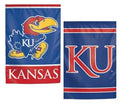 Kansas Jayhawks Garden Flag 2 Sided KU Double Logo
