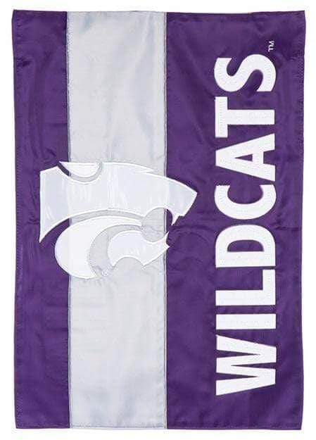 Kansas State Wildcats Garden Flag 2 Sided Applique Logo
