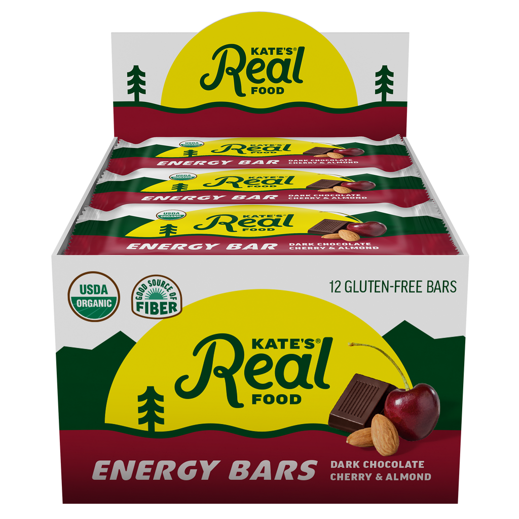 Kate's Real Food Dark Chocolate and Cherry Energy Bars, 12-Pack, 2.2 Oz Each