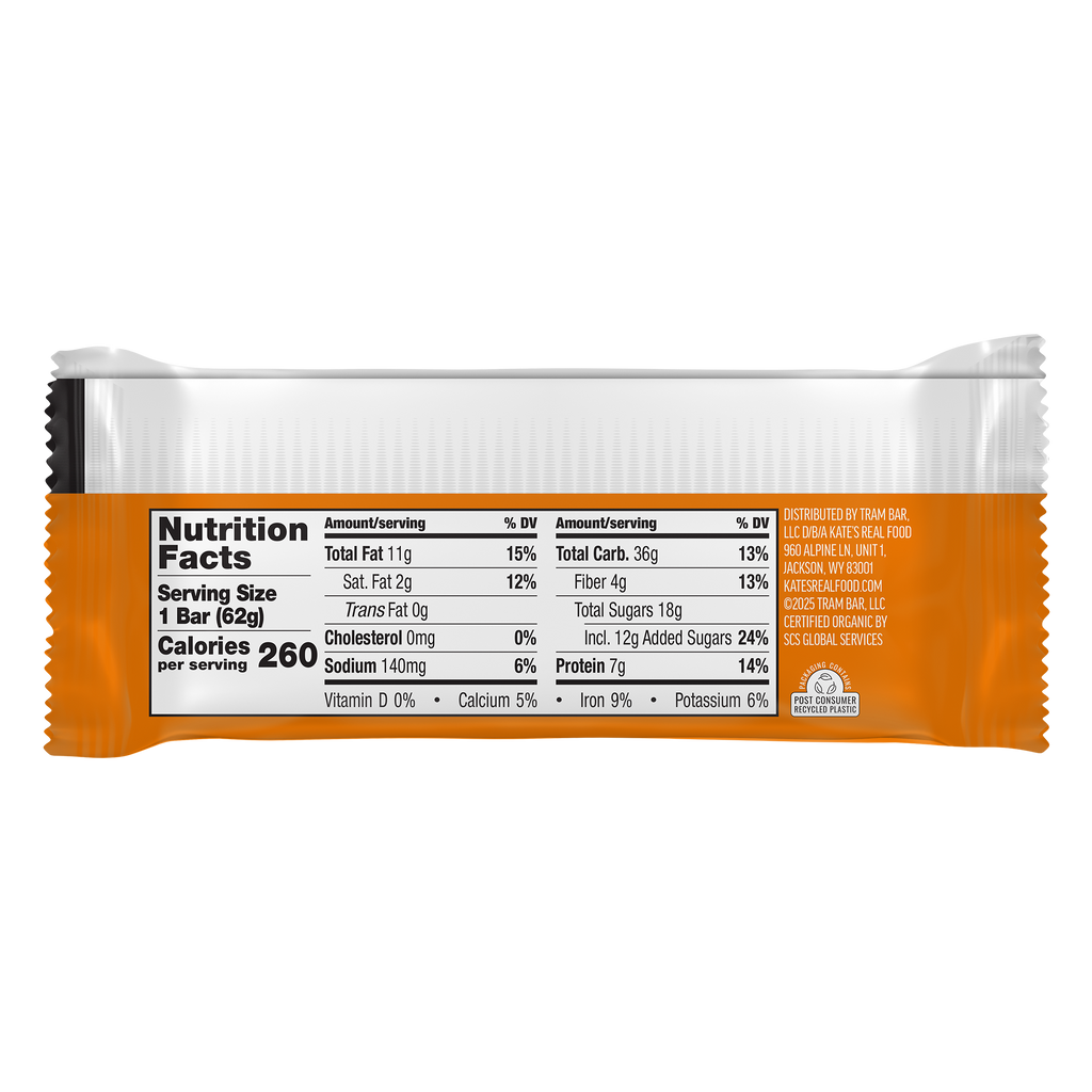 Kate's Real Food Peanut Butter Milk Chocolate Bars - 12 Count