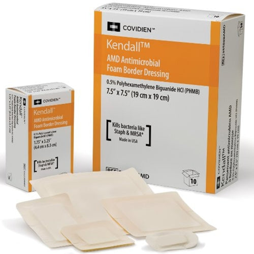 Kendall™ AMD Antimicrobial Foam Dressings 4" x 4" w/ Topsheet - 55544PAMD