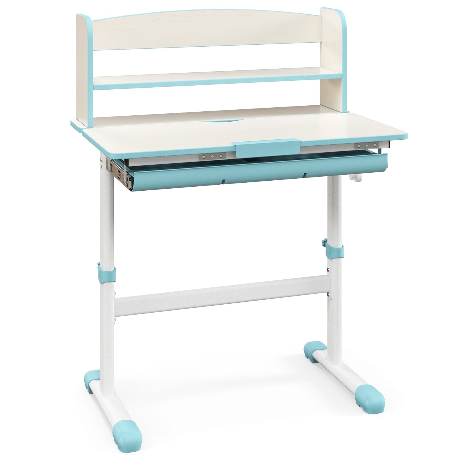 Height Adjustable Kids Study Desk with Tilt Desktop-Blue
