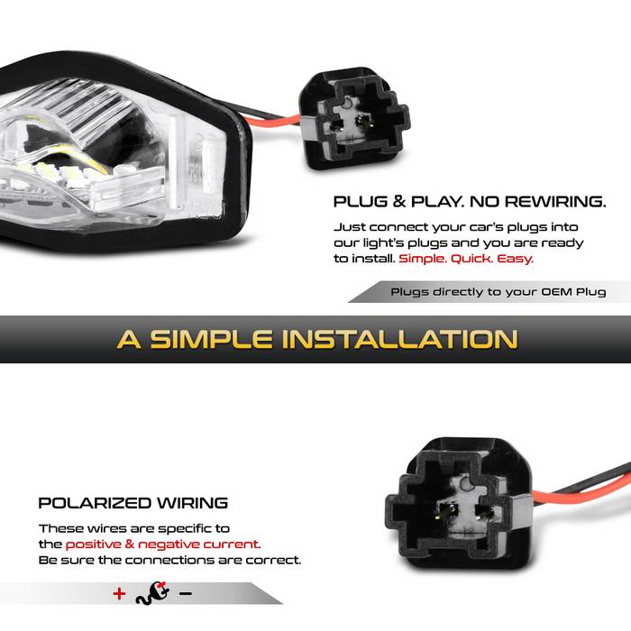 SPYDER Xtune 09-18 Honda Fit LED License Plate Bulb Assembly White 5500K LAC-LP-HODY08 - Pair 9045004