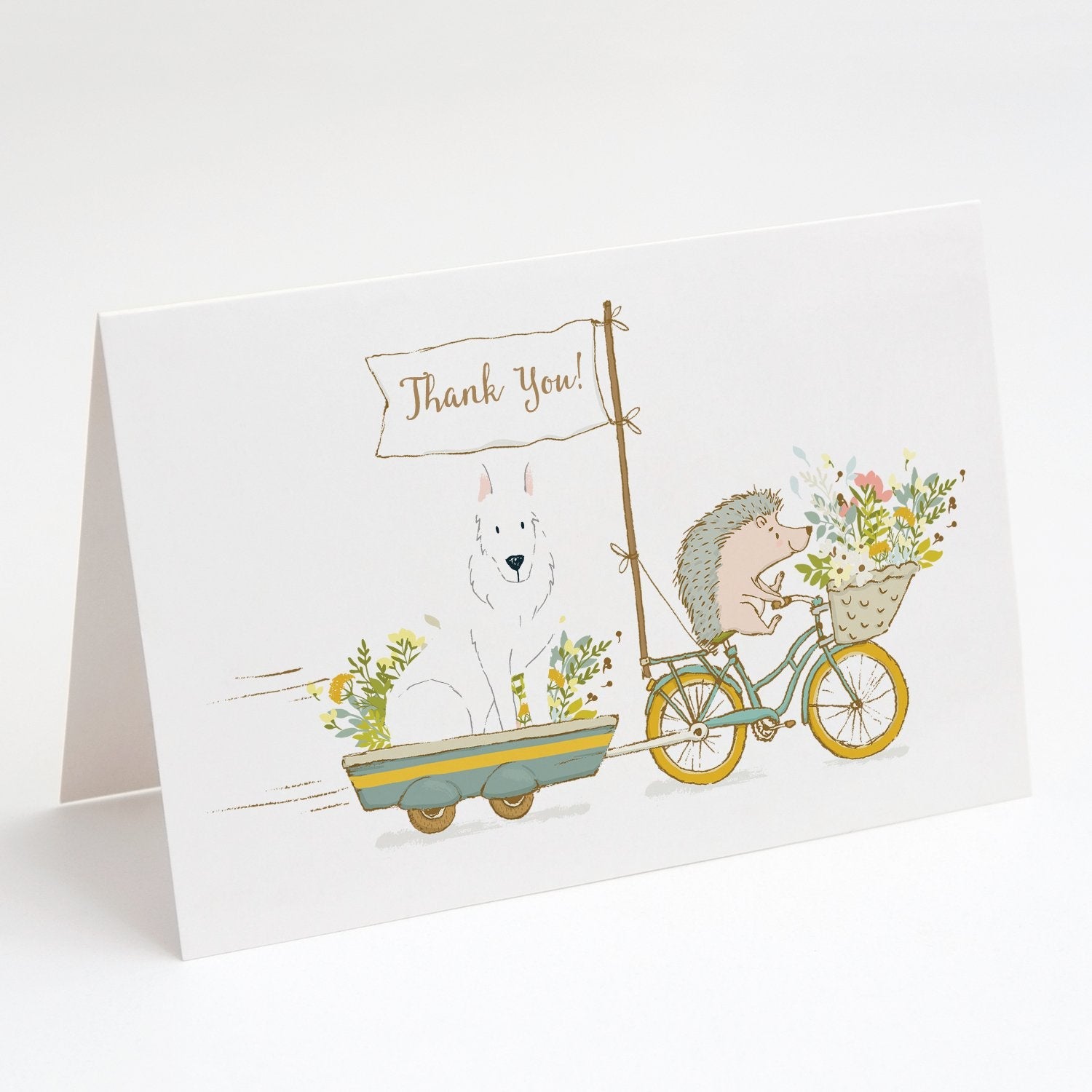 German Shepherd White Greeting Cards Pack of 8 Blank Cards with Envelopes Whimsical A7 Size 5x7