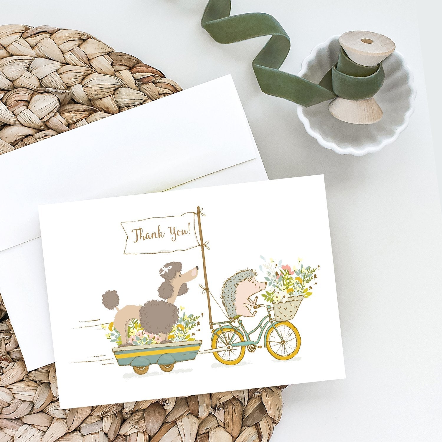 Poodle Brown Greeting Cards Pack of 8 Blank Cards with Envelopes Whimsical A7 Size 5x7