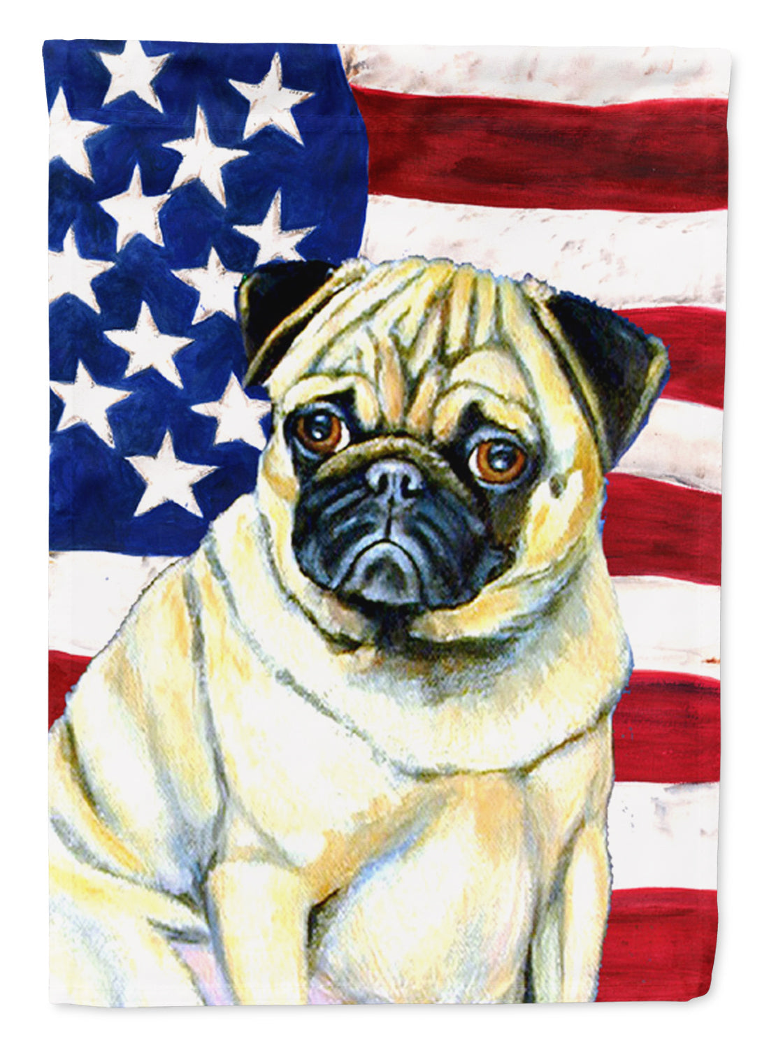 USA American Flag with Pug Garden Flag Mailbox Decorative Yard Banner Outside Patio Artwork for Flower Beds, Garden Size, Multicolor
