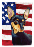 USA American Flag with Min Pin Garden Flag Mailbox Decorative Yard Banner Outside Patio Artwork for Flower Beds, Garden Size, Multicolor