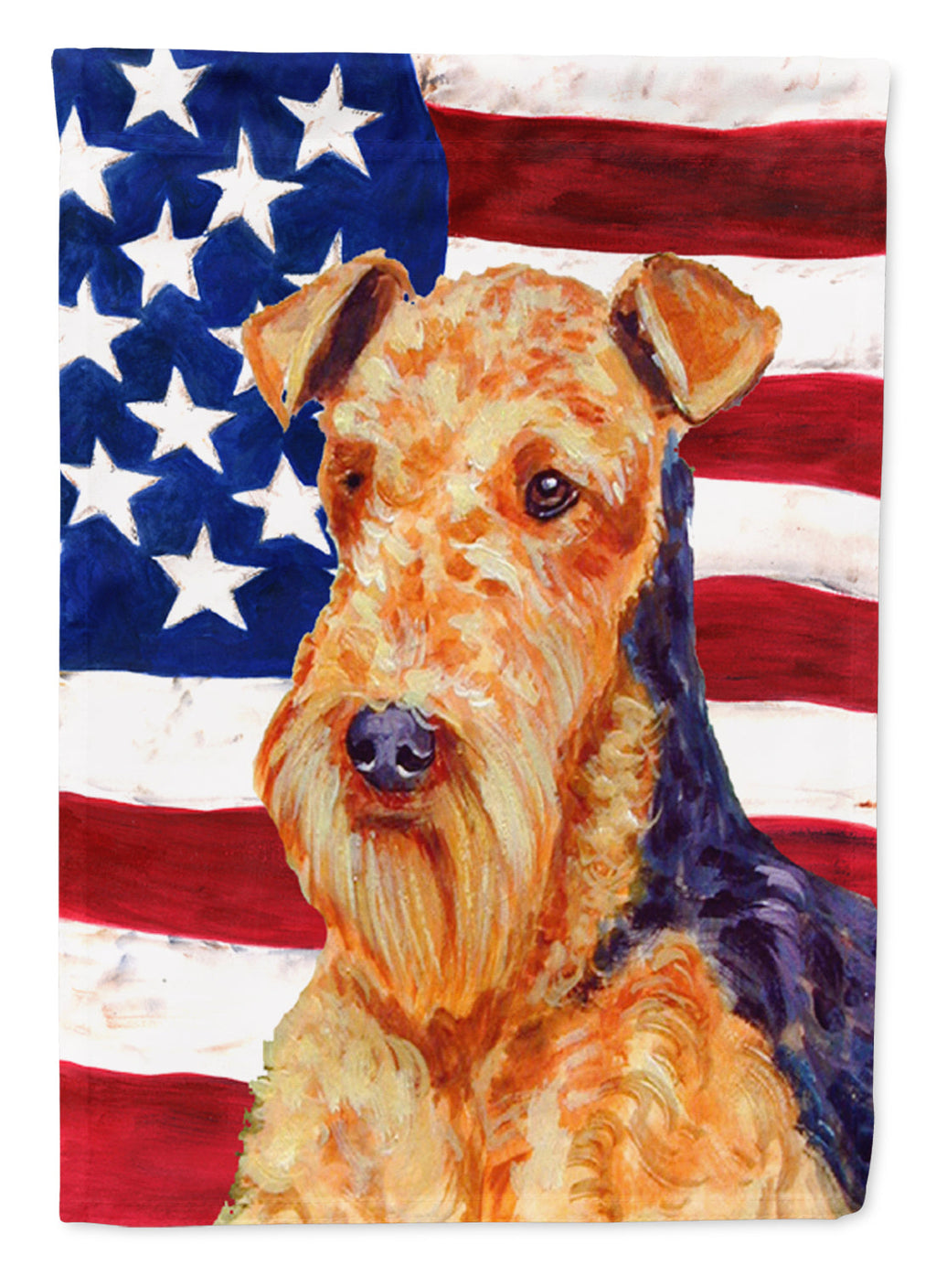 USA American Flag with Airedale Garden Flag Mailbox Decorative Yard Banner Outside Patio Artwork for Flower Beds, Garden Size, Multicolor